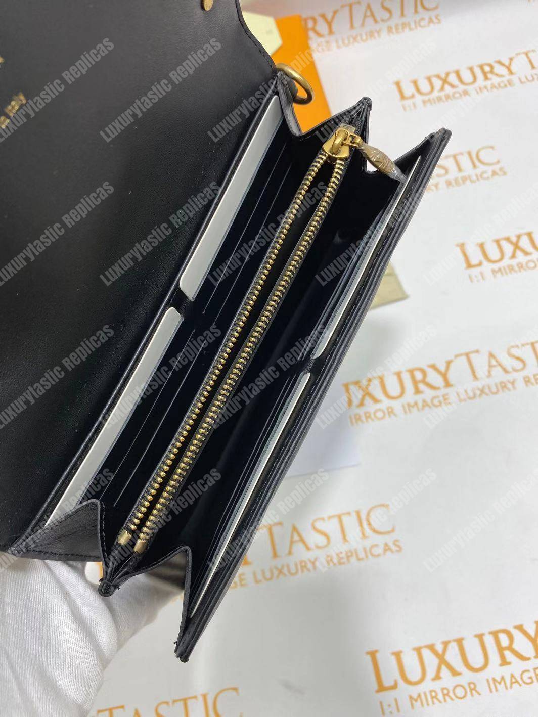 LV New Wave Long Wallet Black