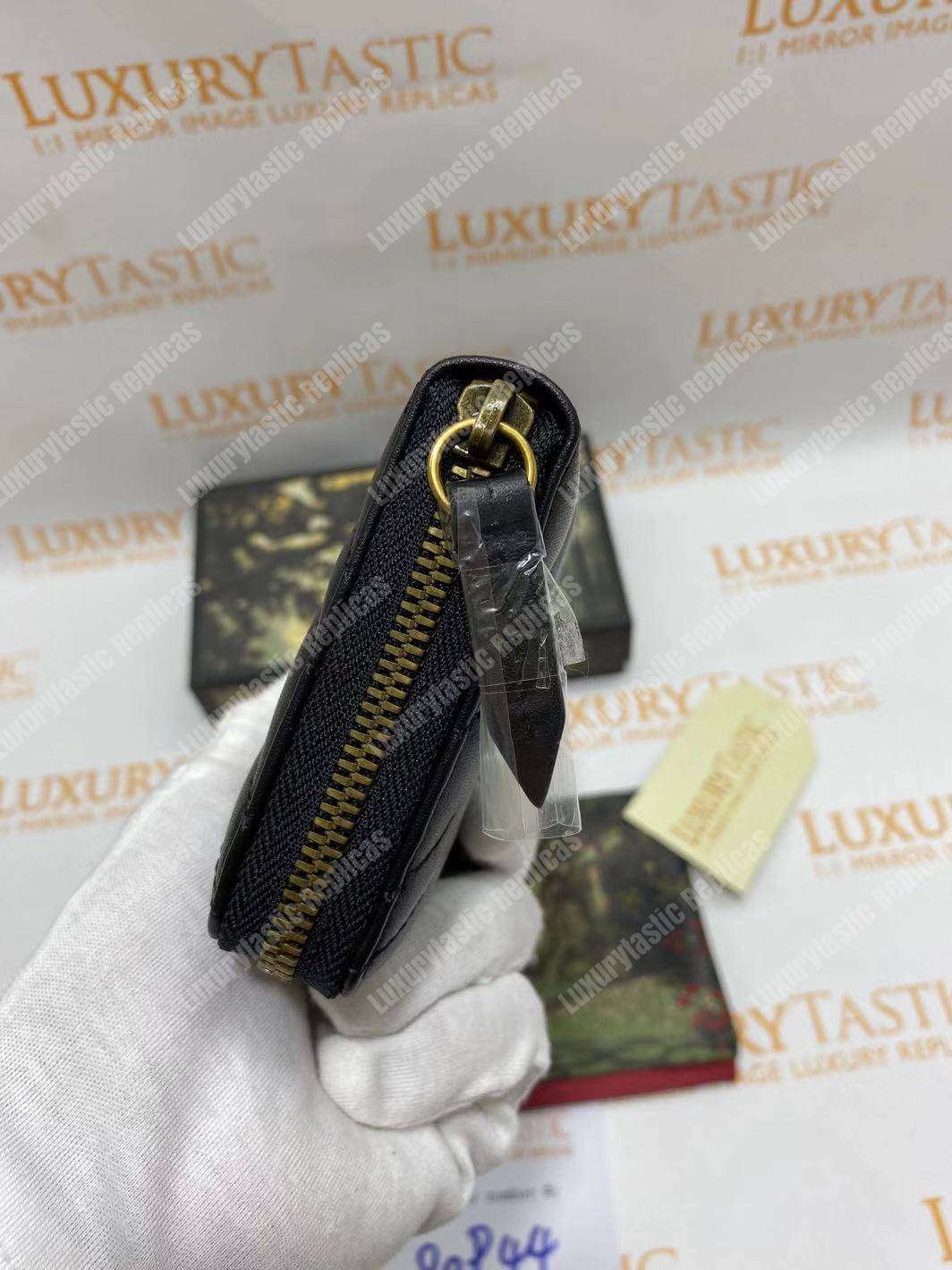 G*u*i gg marmont zip around wallet chevron black