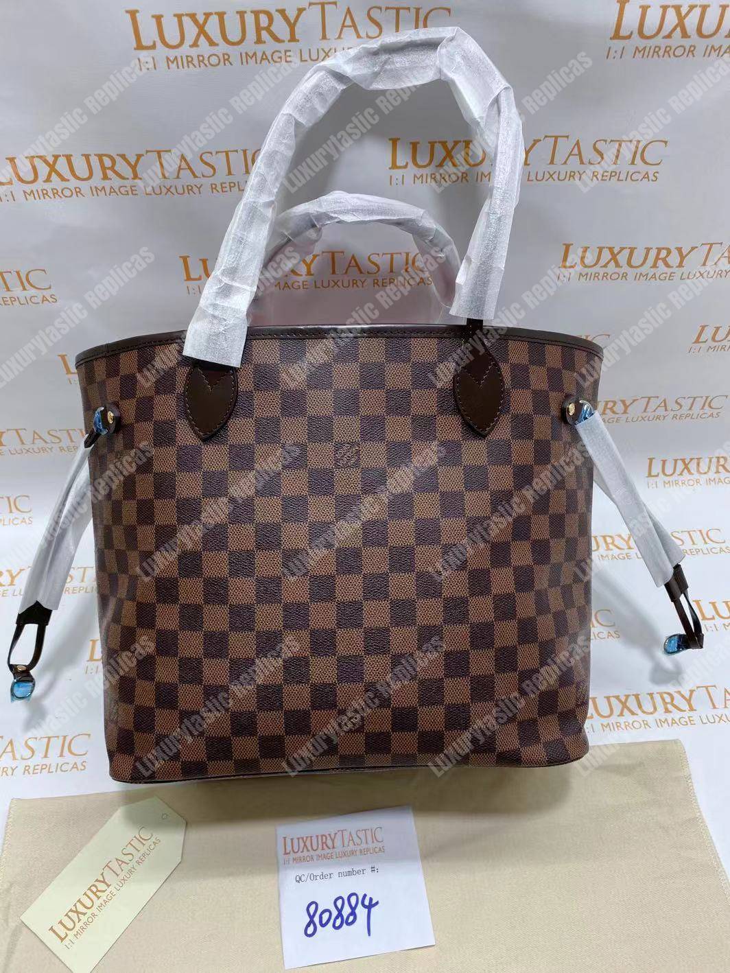 LV Neverfull MM Damier Ebene Cherise
