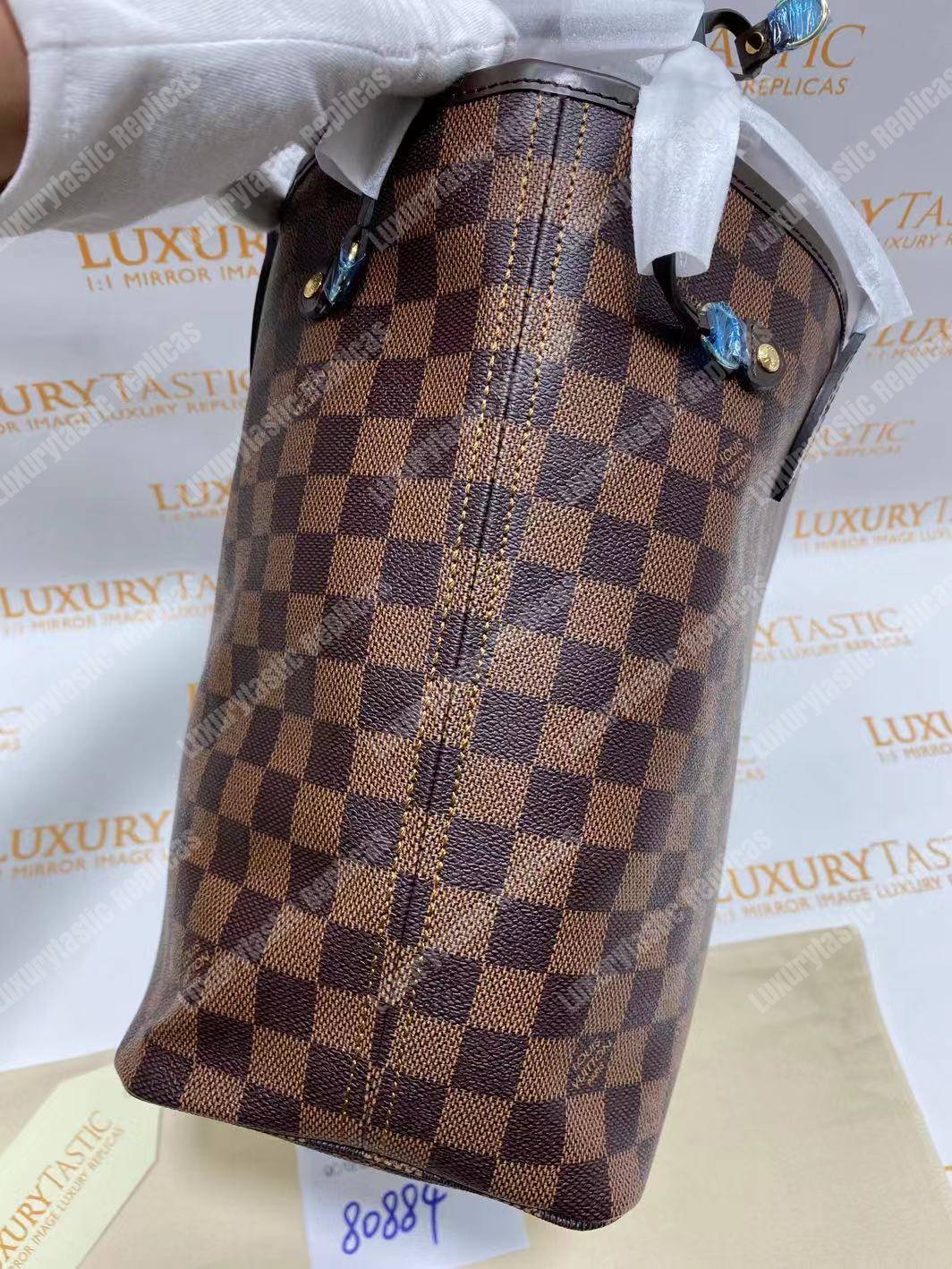 LV Neverfull MM Damier Ebene Cherise