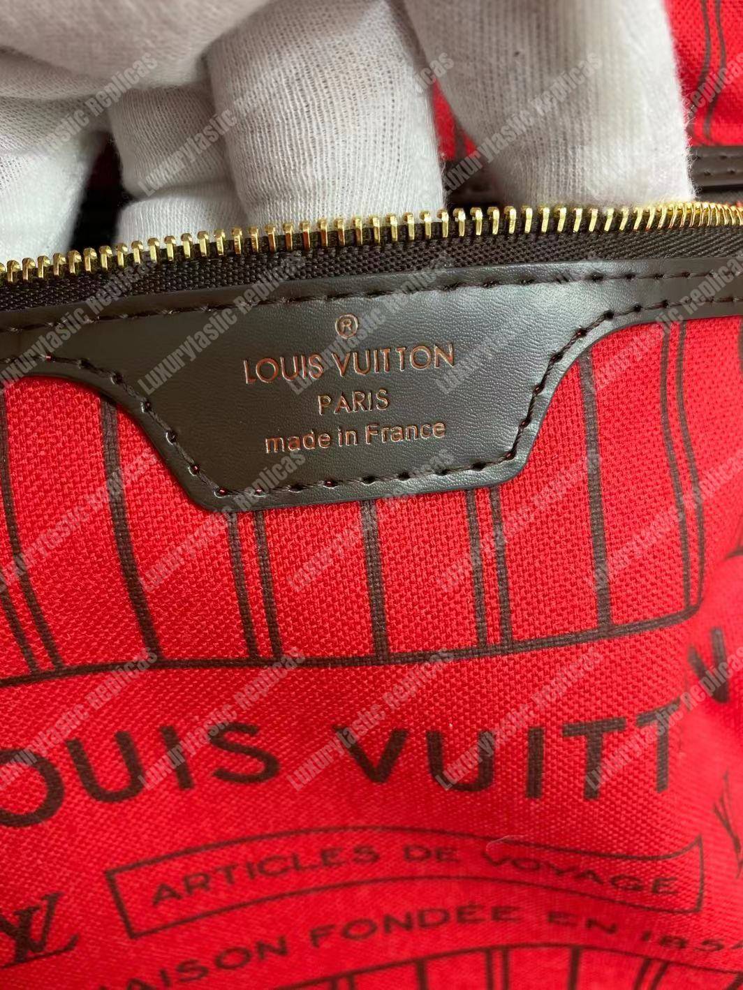 LV Neverfull MM Damier Ebene Cherise