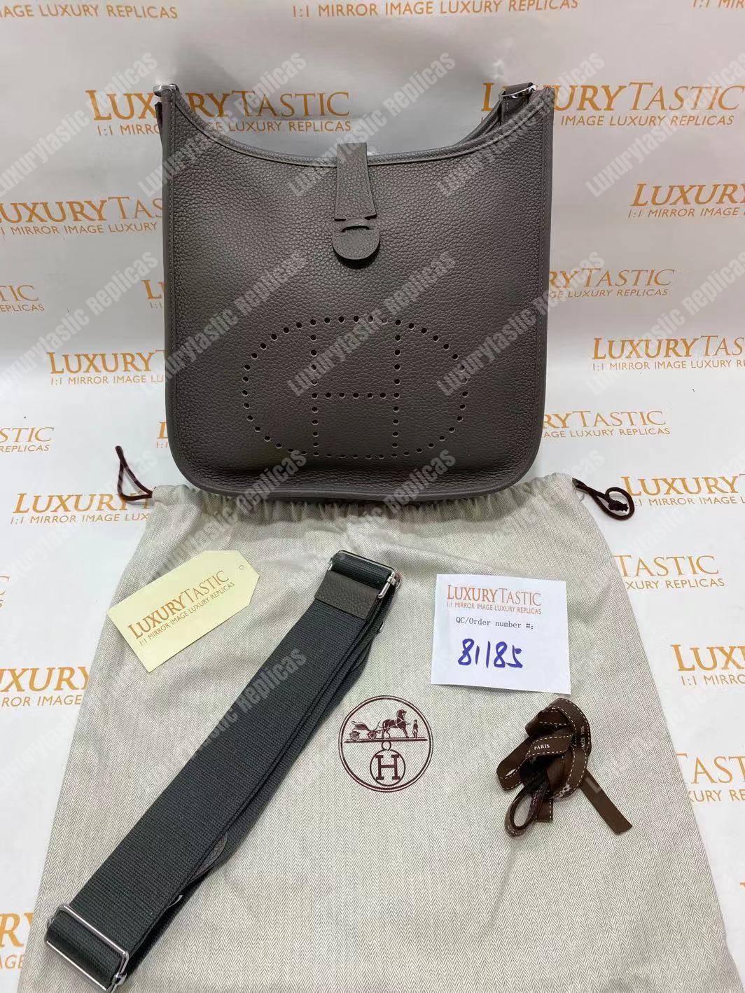 replica H**mes evelyne iii 29 clemence bag etain