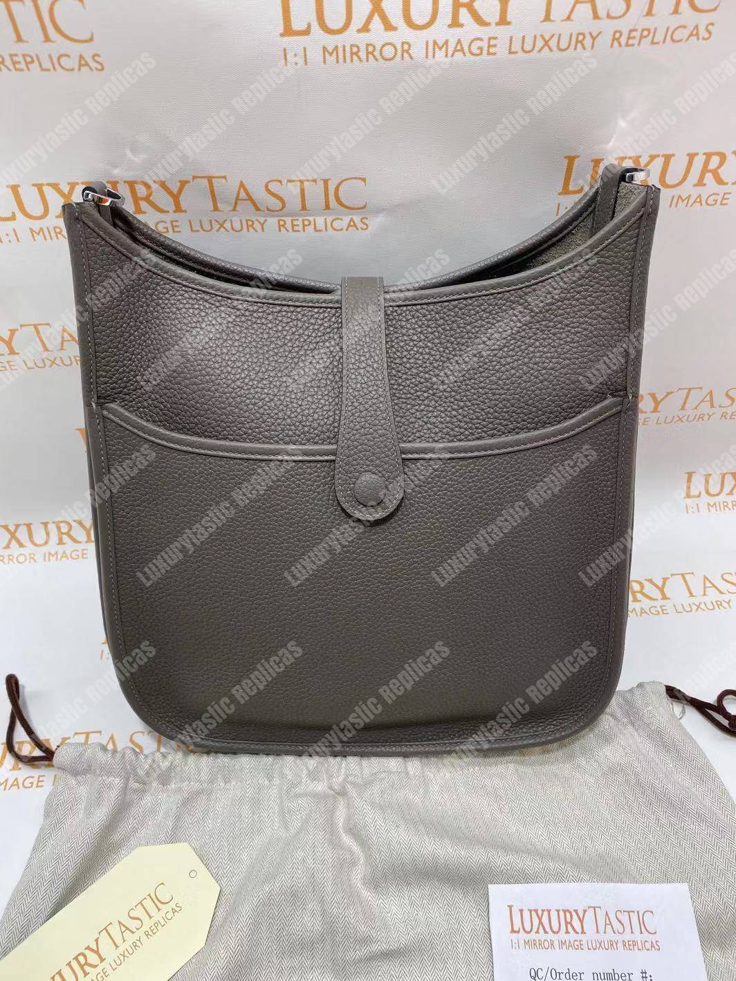 replica H**mes evelyne iii 29 clemence bag etain