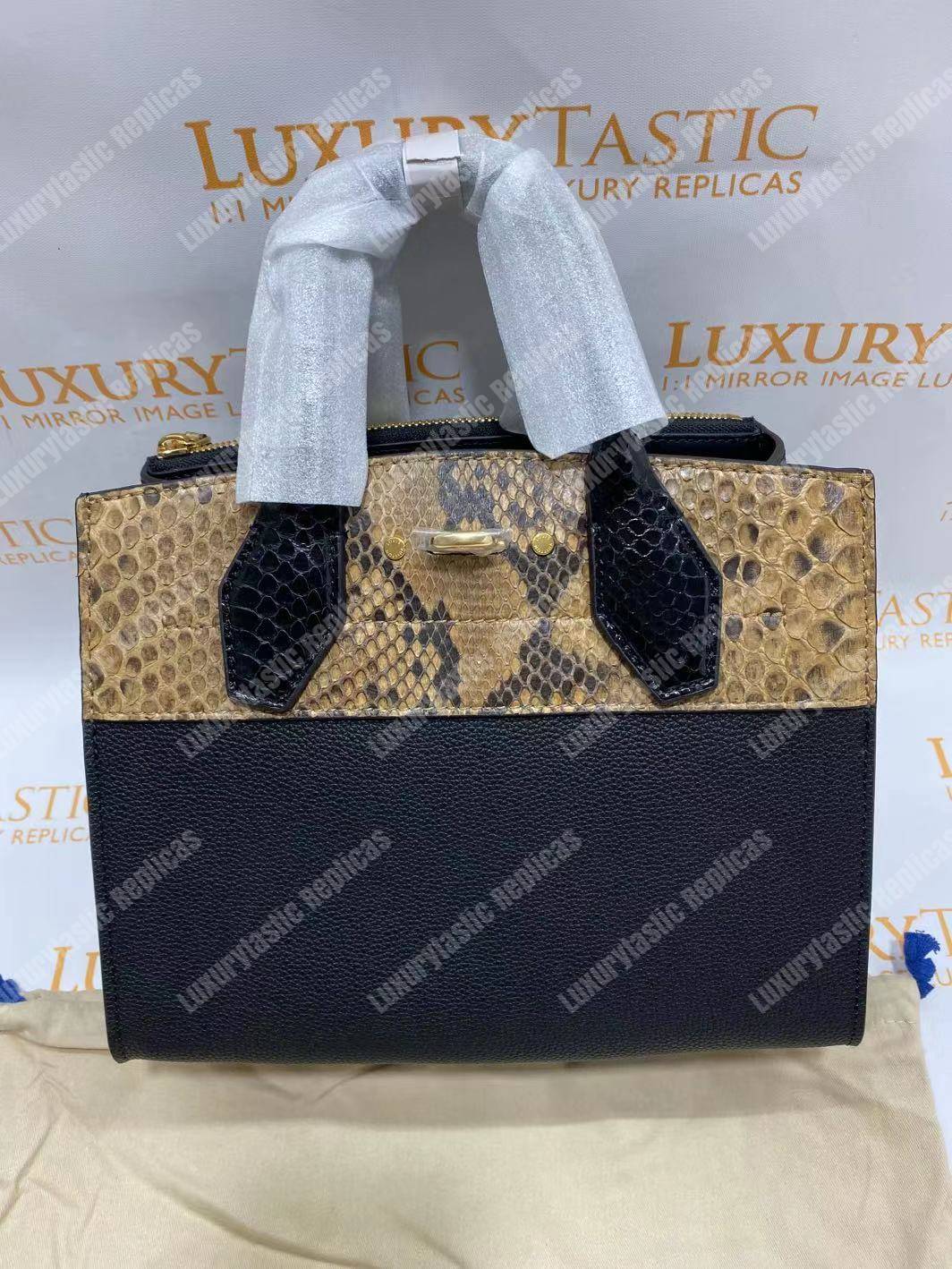 LV City Steamer PM Python Roccia Black
