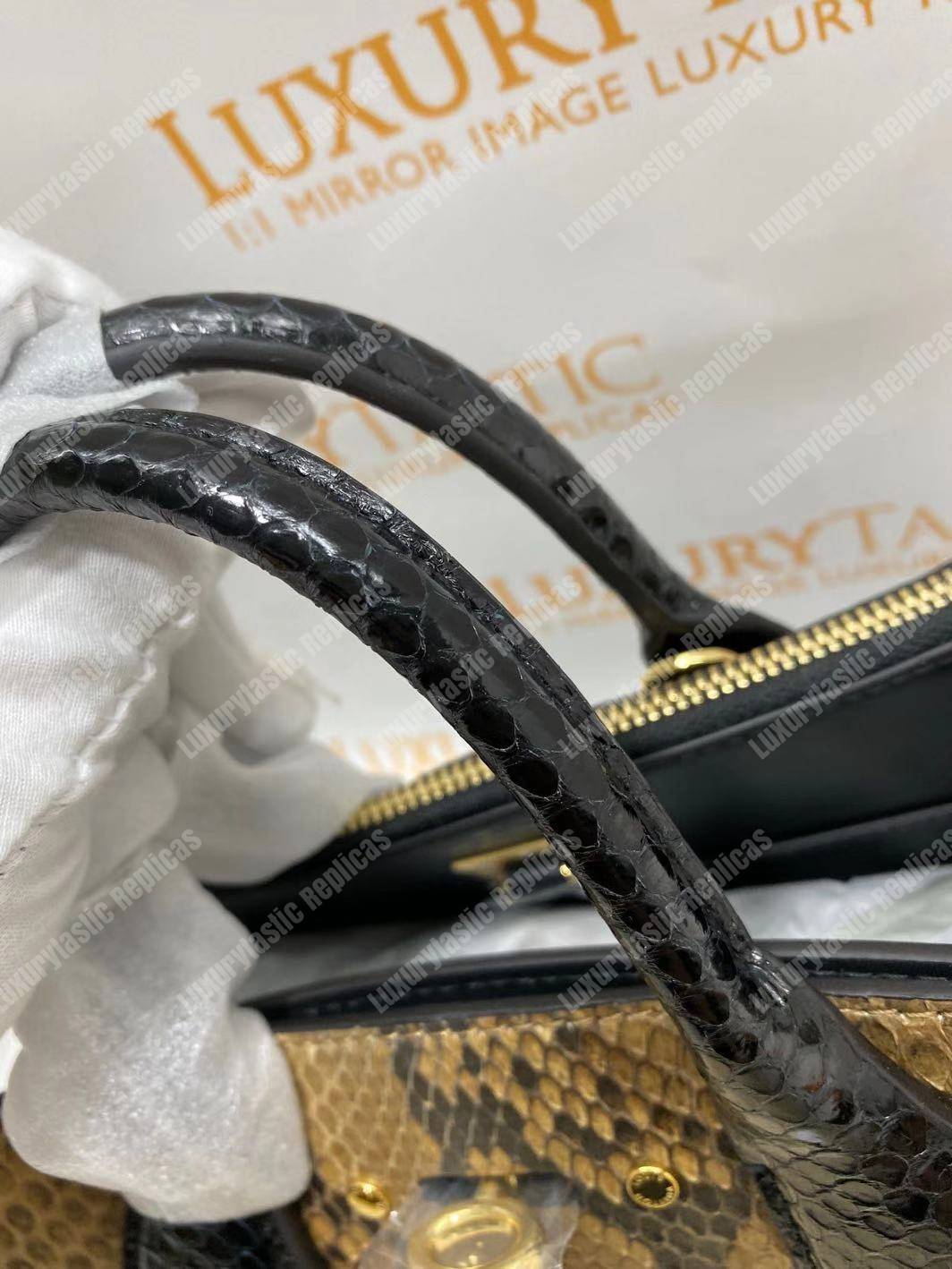 LV City Steamer PM Python Roccia Black