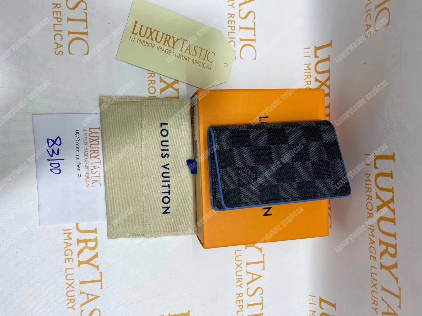 LV Pocket Organizer Damier Graphite Canvas Blue