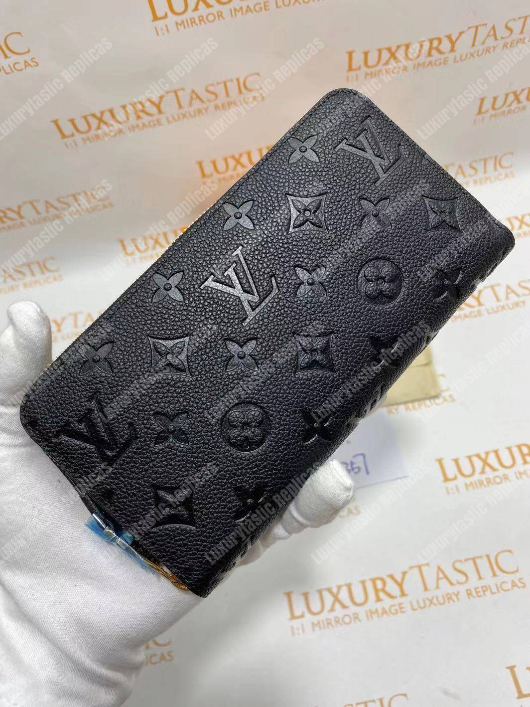 LV Clemence Wallet Monogram Empreinte Leather Noir
