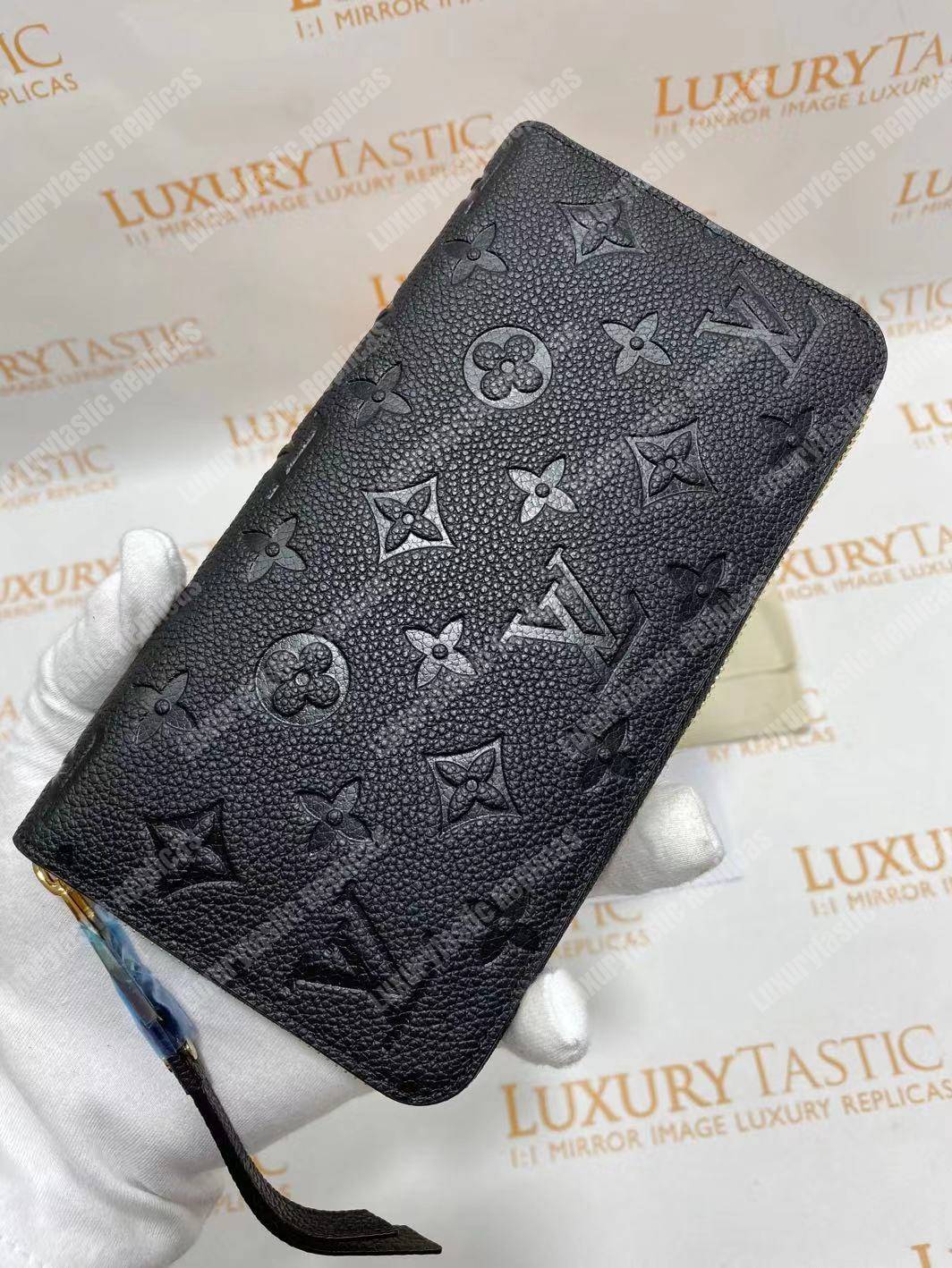 LV Clemence Wallet Monogram Empreinte Leather Noir