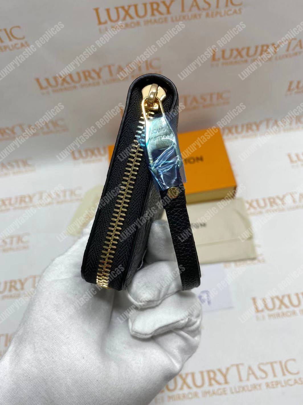 LV Clemence Wallet Monogram Empreinte Leather Noir