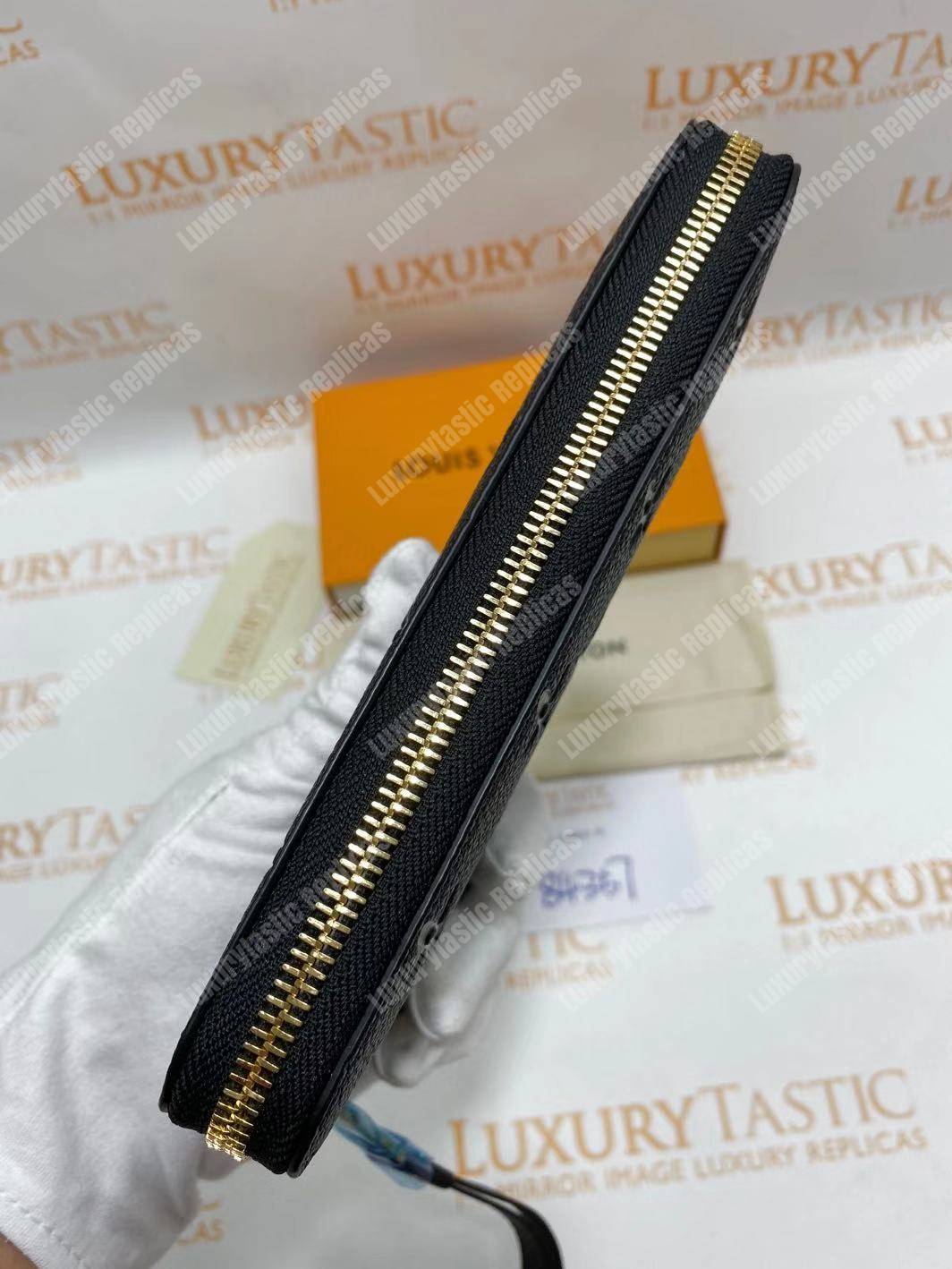 LV Clemence Wallet Monogram Empreinte Leather Noir