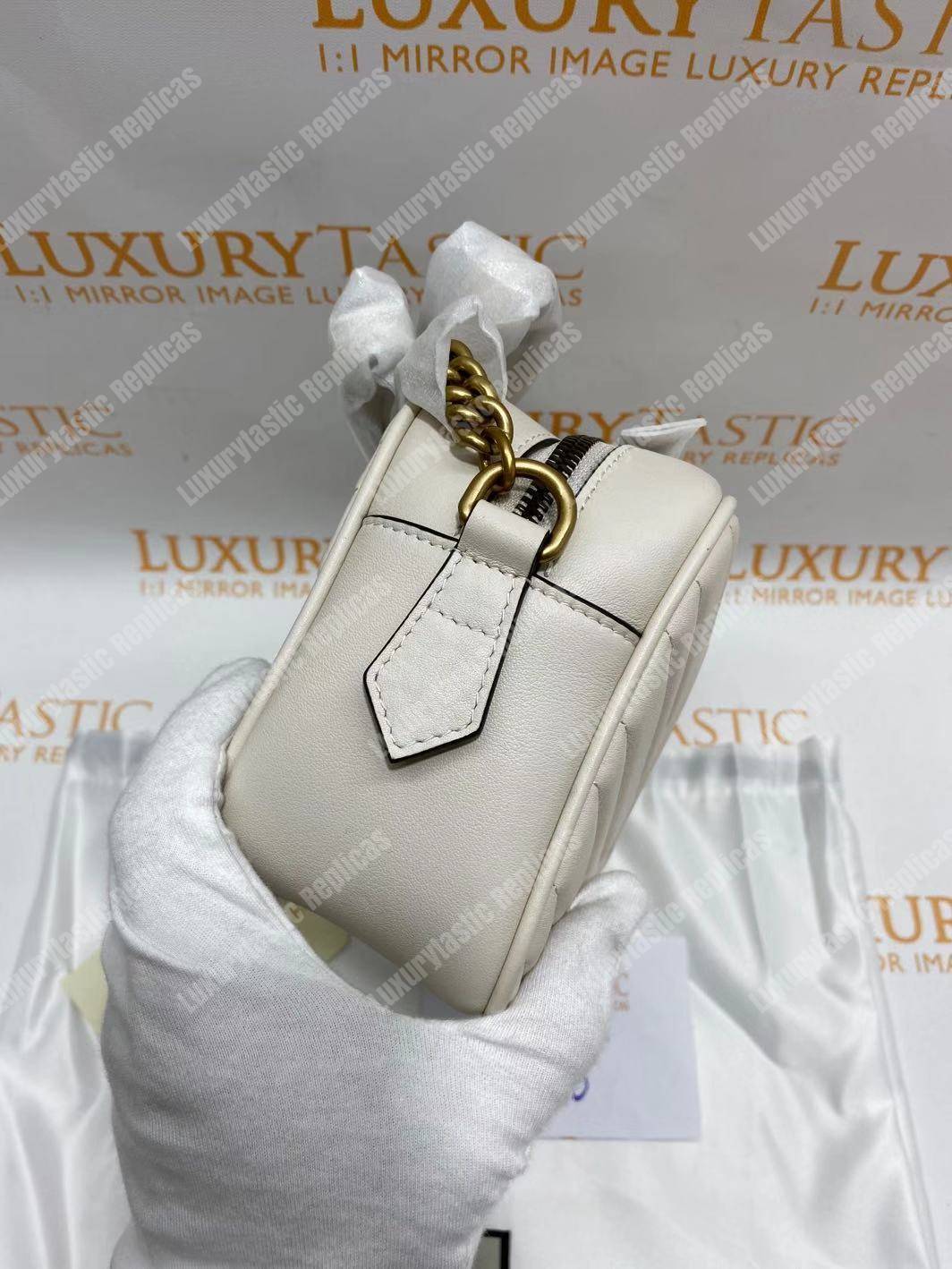 G*u*i gg marmont small matelassé shoulder bag white