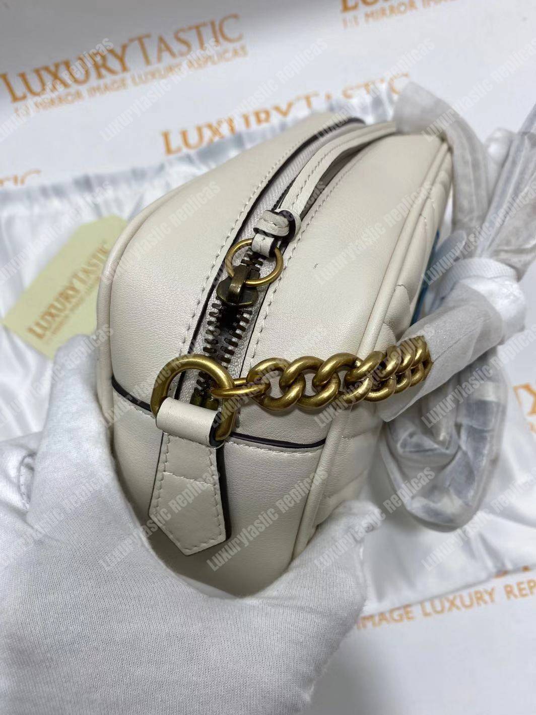 G*u*i gg marmont small matelassé shoulder bag white