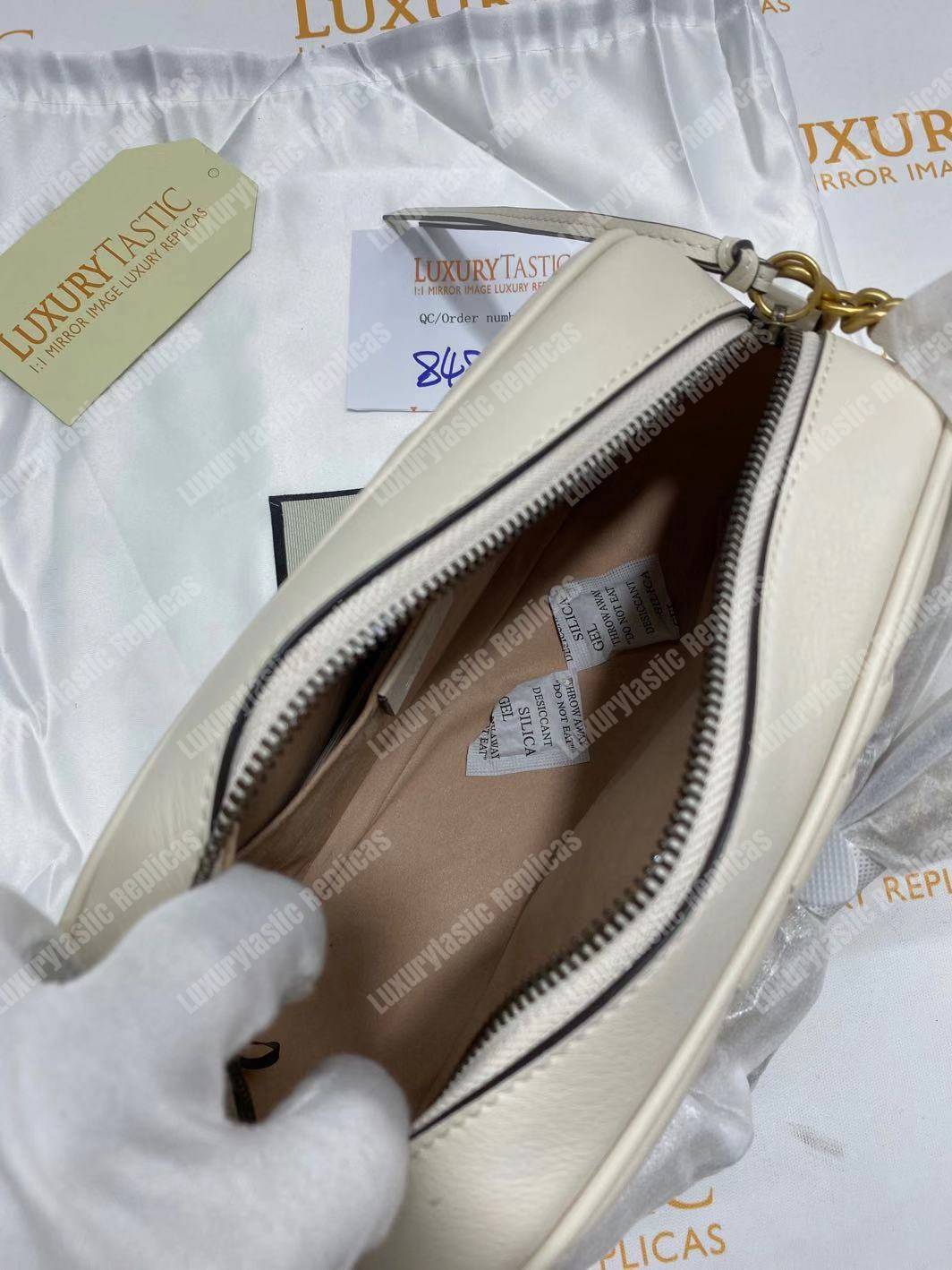 G*u*i gg marmont small matelassé shoulder bag white