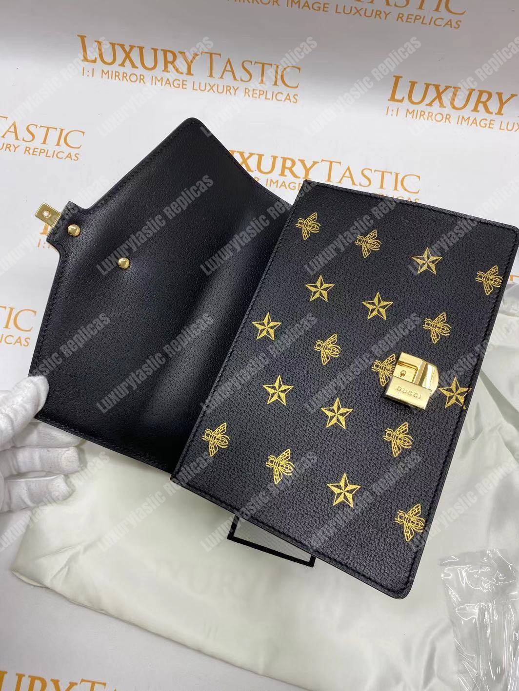 G*u*i sylvie bee star small shoulder bag black