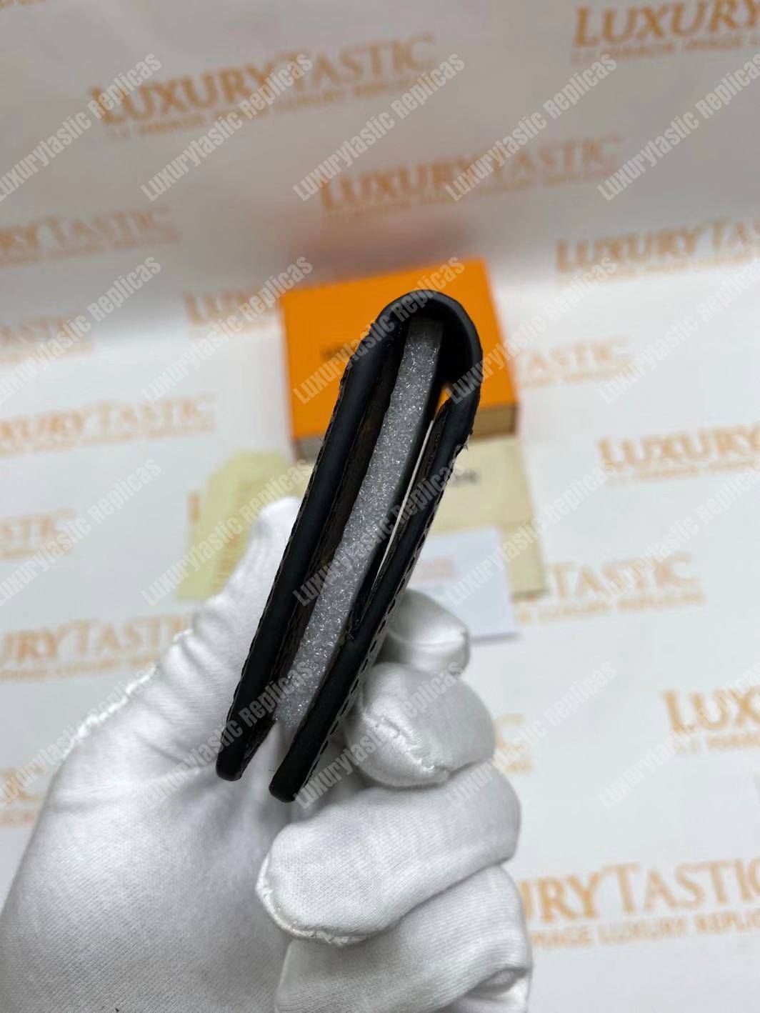 LV Pocket Organizer Monogram Macassar Canvas Black