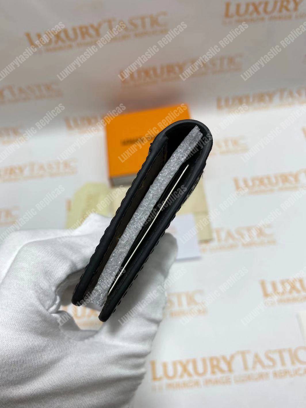 LV Pocket Organizer Monogram Macassar Canvas Black