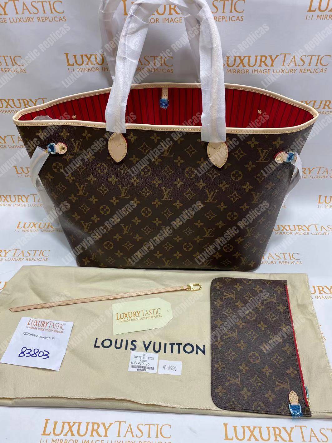 LV Neverfull GM Monogram Cherise