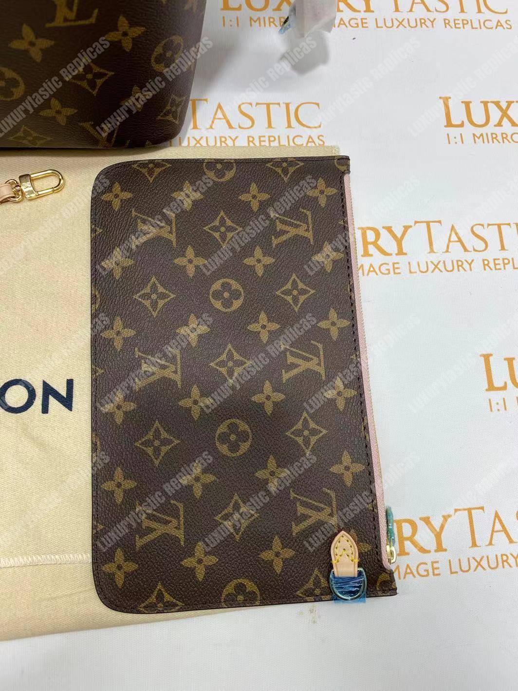 LV Neverfull MM Monogram Rose Ballerine