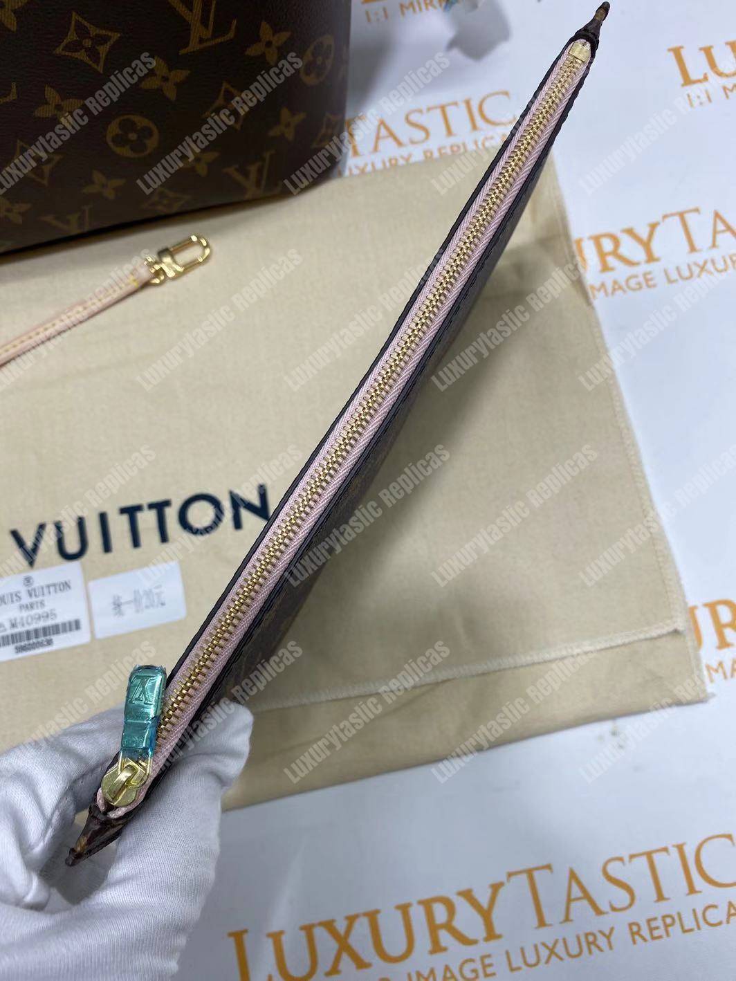 LV Neverfull MM Monogram Rose Ballerine