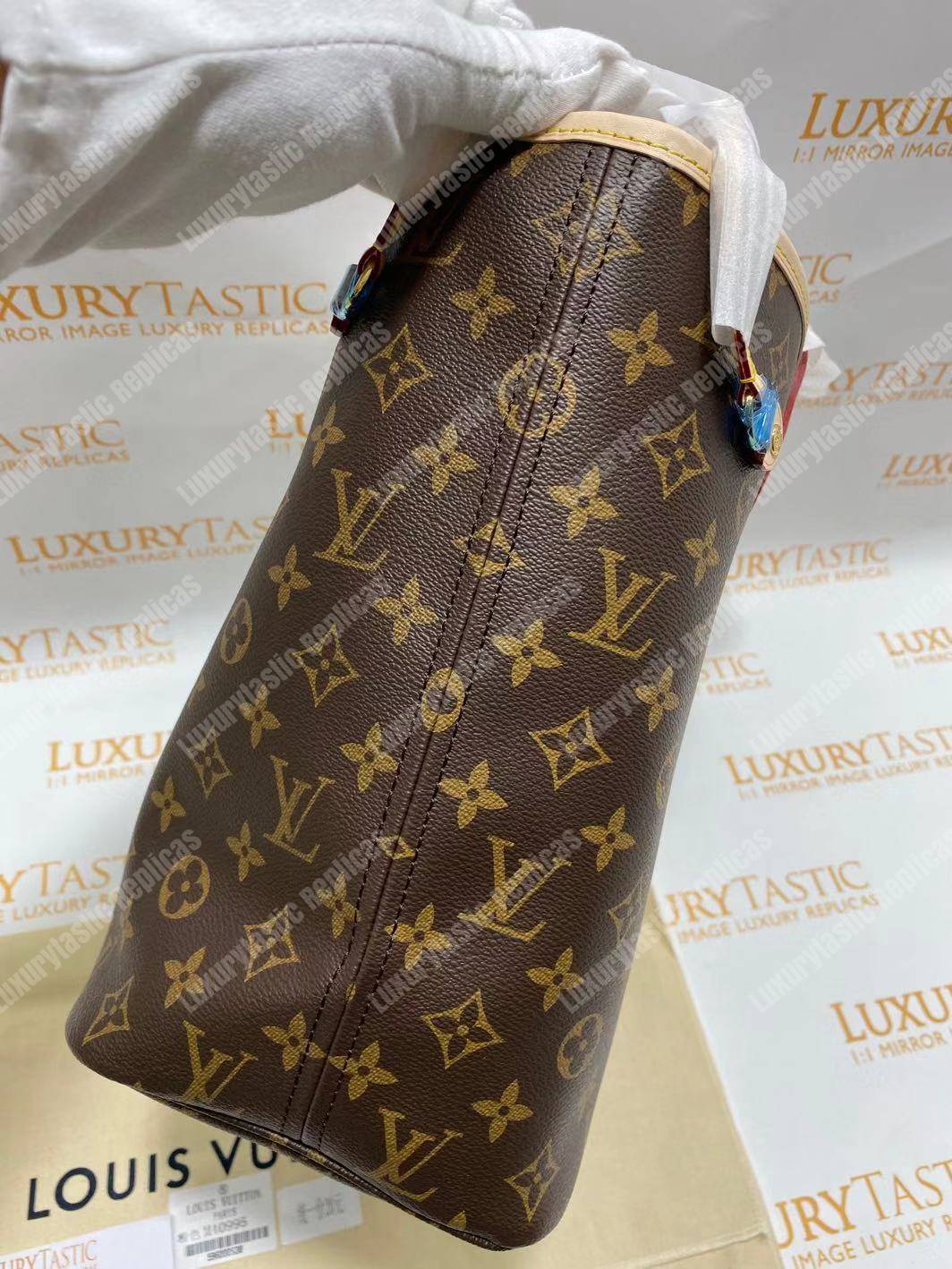 LV Neverfull MM Monogram Rose Ballerine