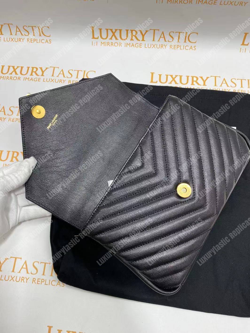Saint Laurent Classic Medium College Monogram Black Gold-Toned