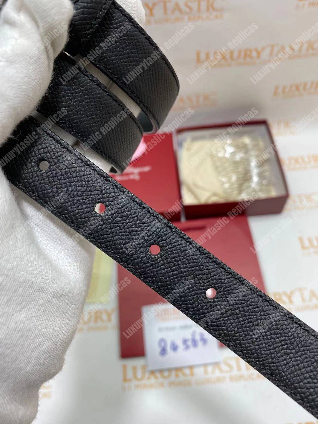 Salvatore Ferragamo Adjustable Gancini Belt Black