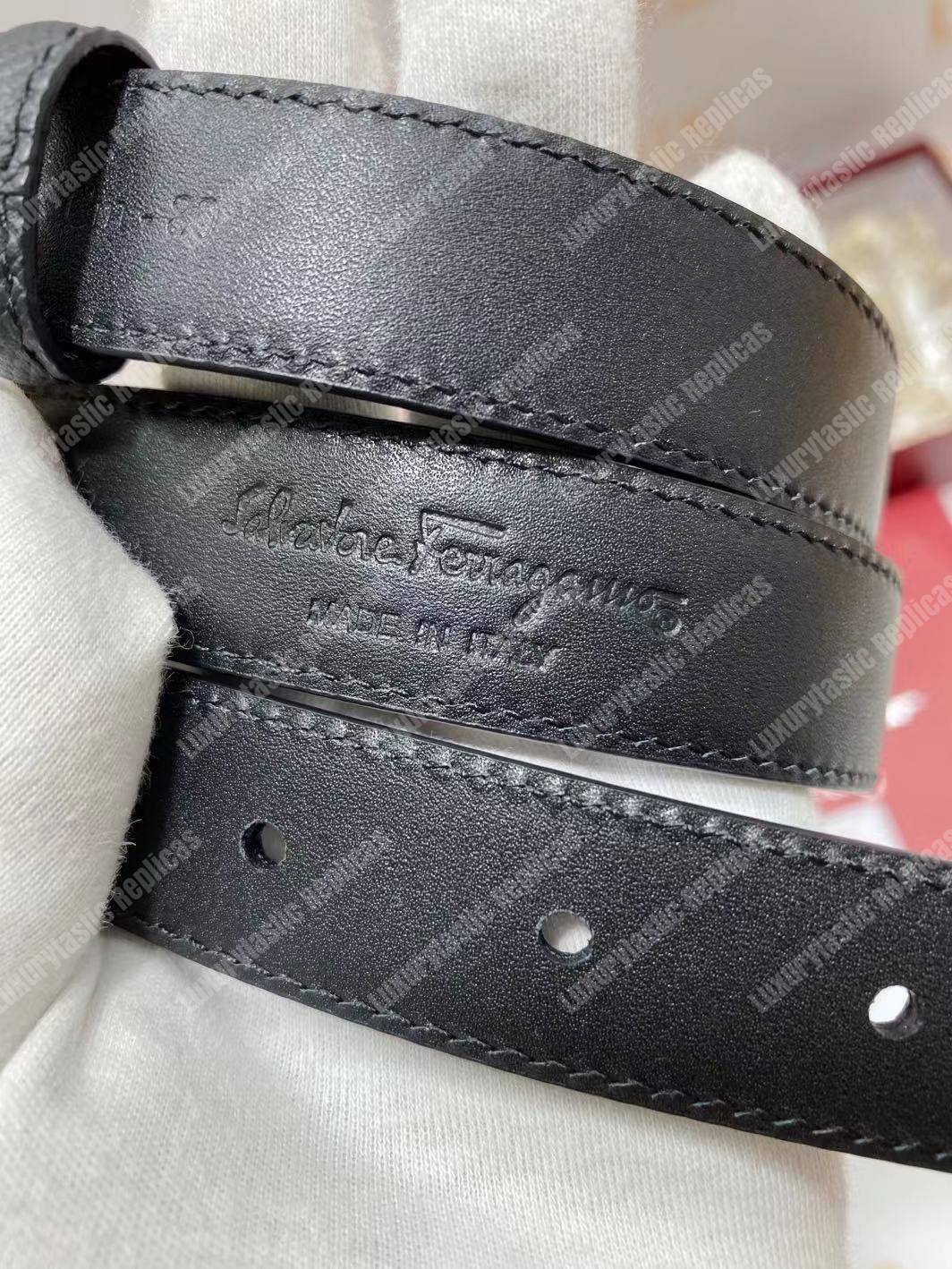 Salvatore Ferragamo Adjustable Gancini Belt Black