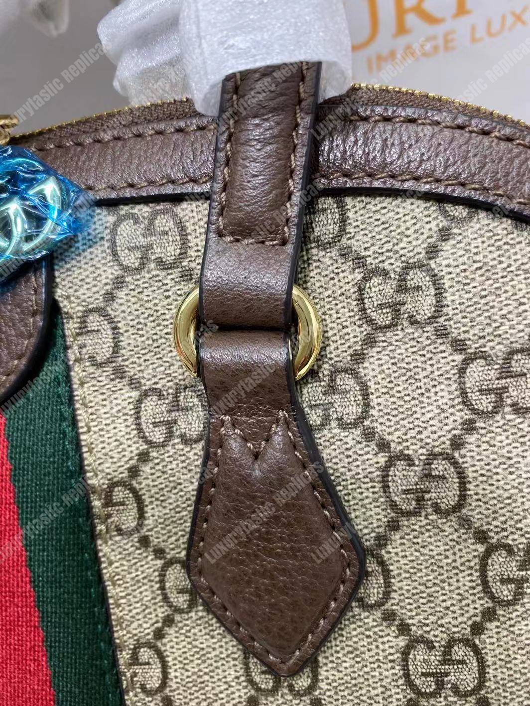 G*u*i ophidia gg medium top handle bag brown