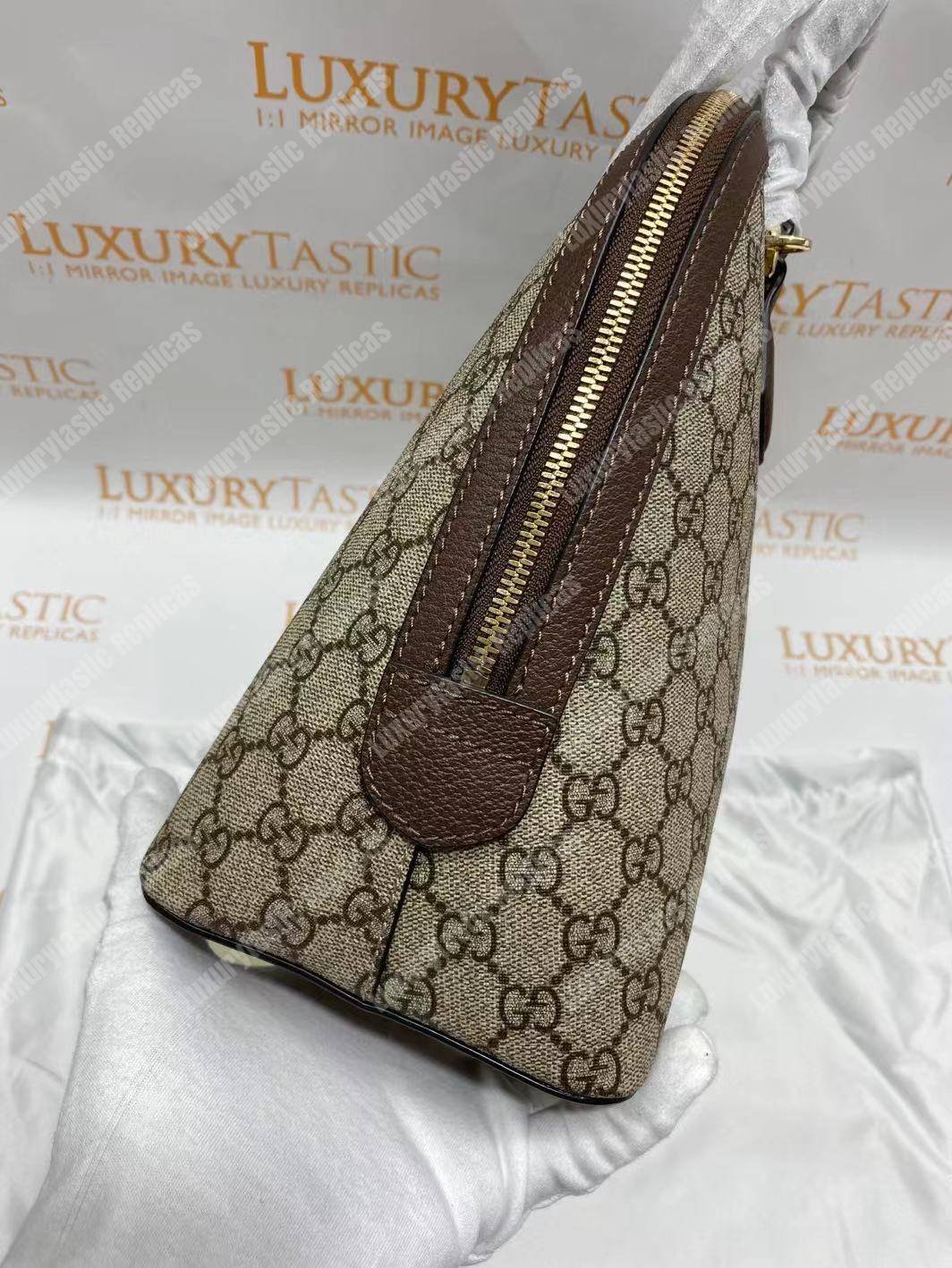 G*u*i ophidia gg medium top handle bag brown