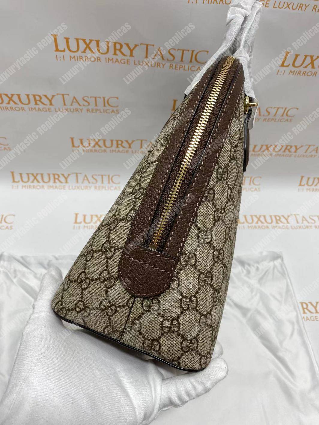 G*u*i ophidia gg medium top handle bag brown