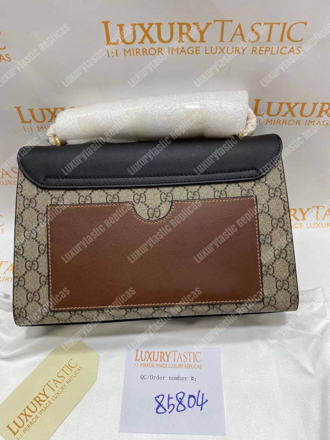 G*u*i padlock medium gg shoulder black/brown