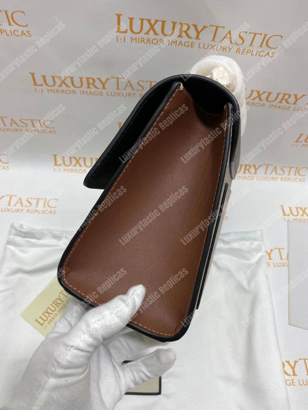 G*u*i padlock medium gg shoulder black/brown