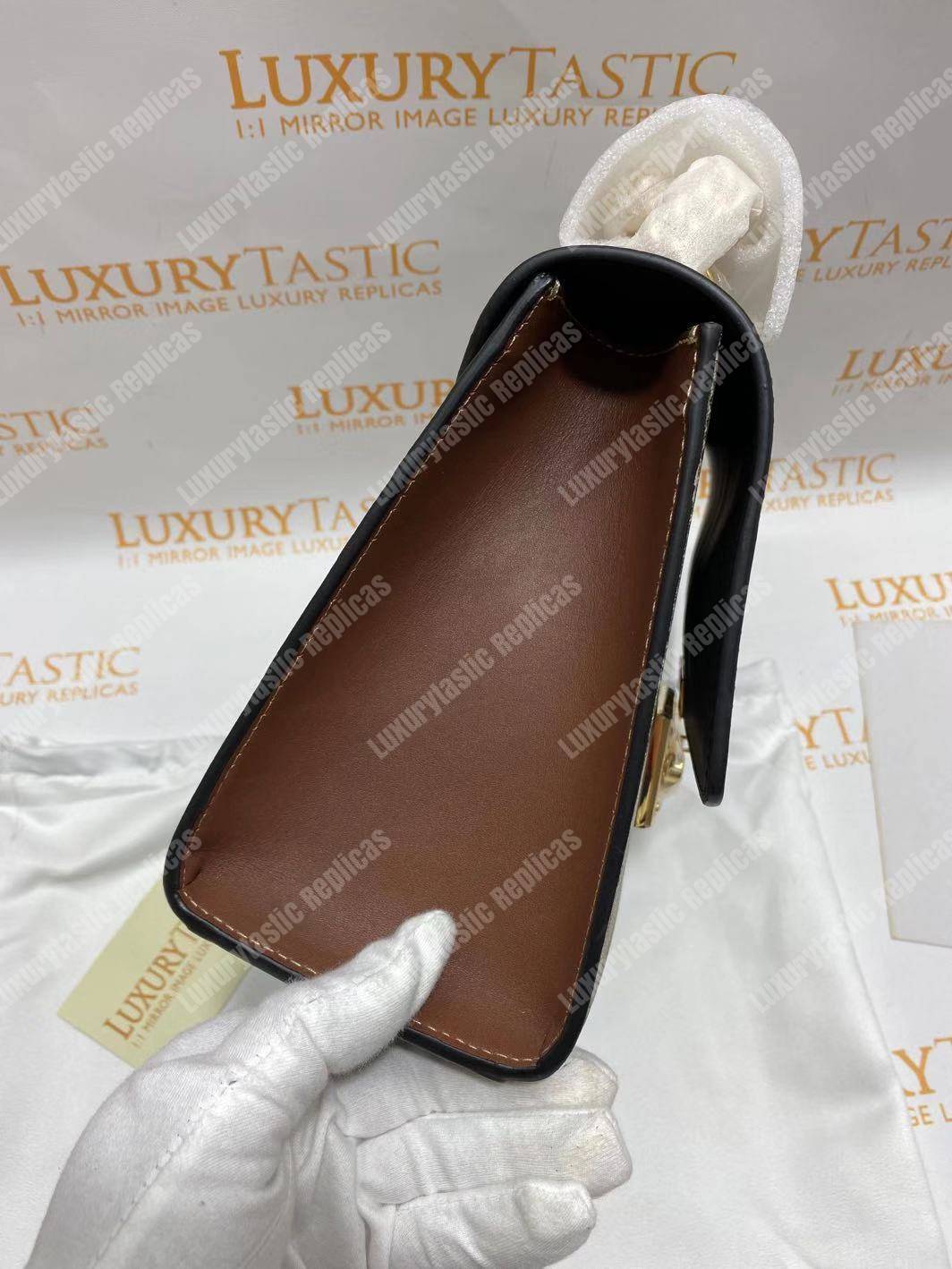 G*u*i padlock medium gg shoulder black/brown