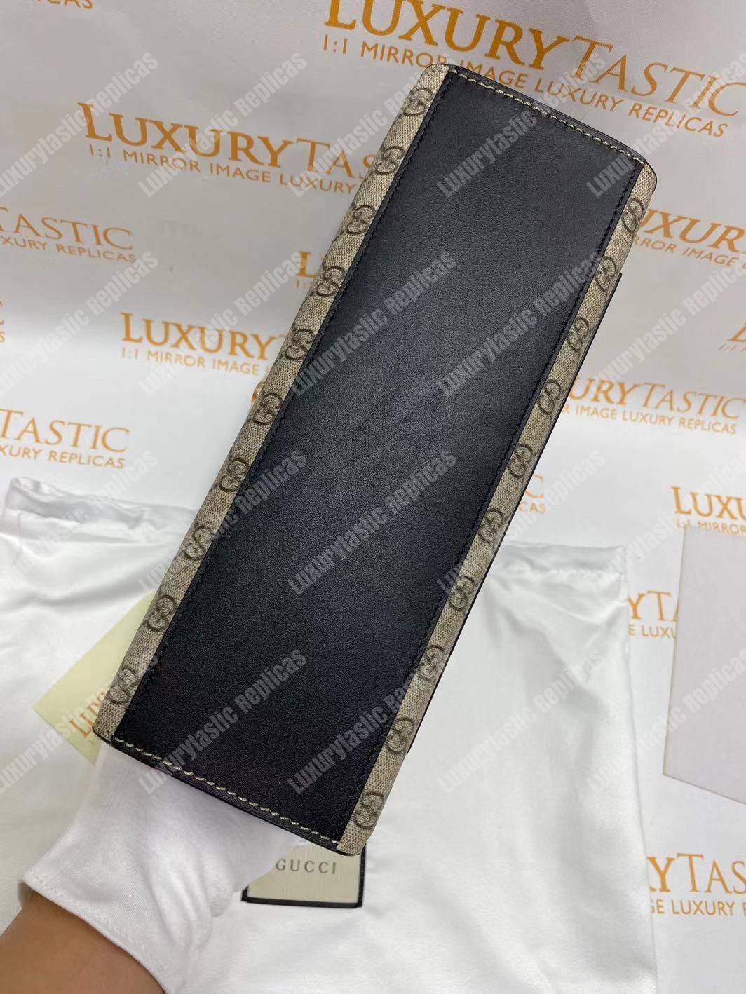 G*u*i padlock medium gg shoulder black/brown