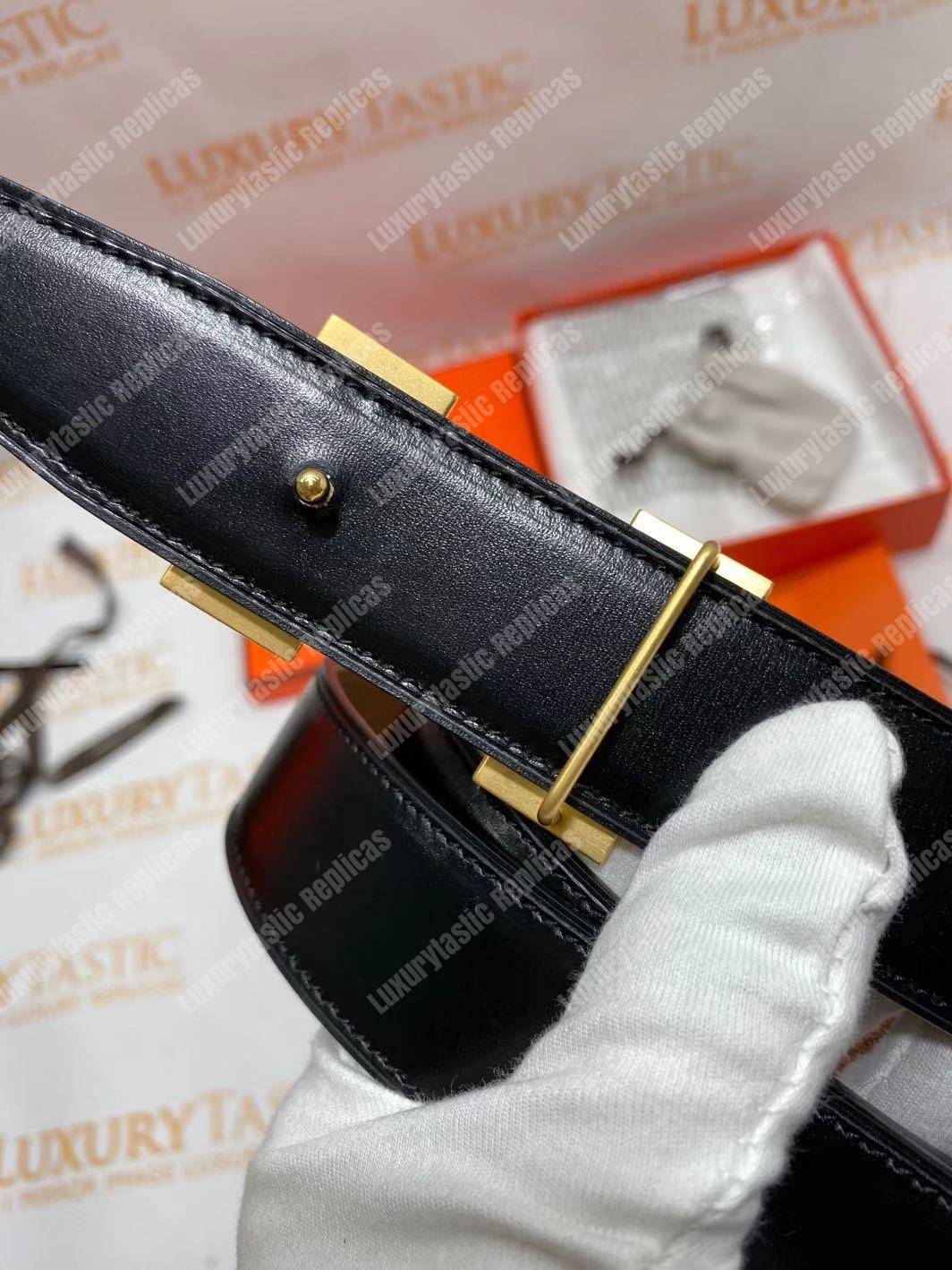 replica H**mes h belt buckle reversible leather strap brown