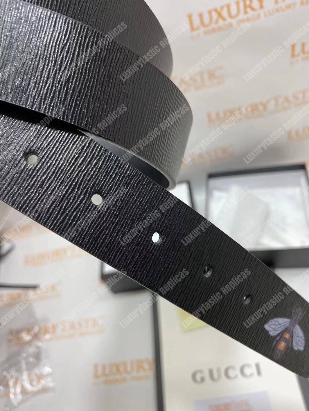 G*u*i leather belt with bee