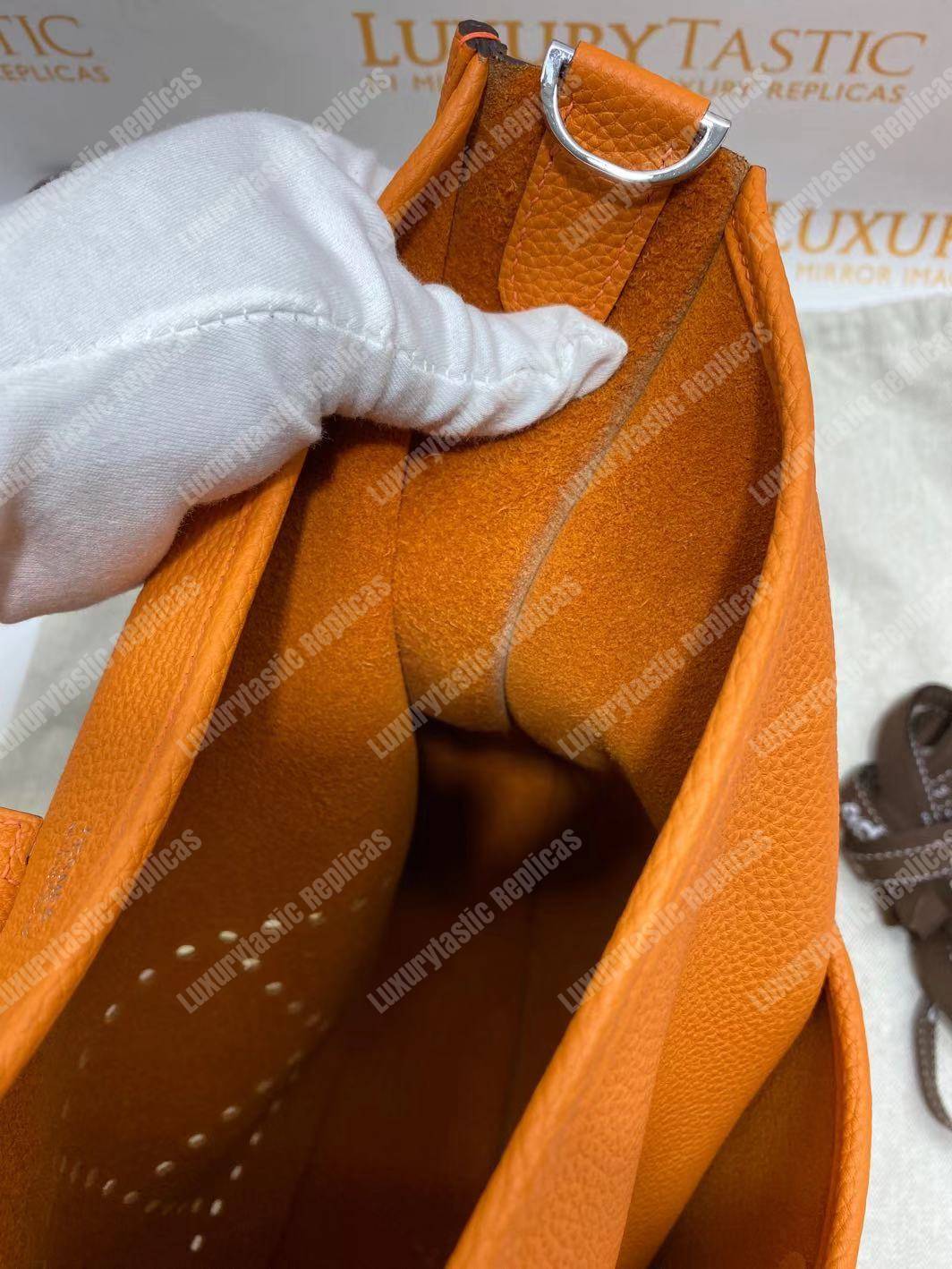 H**mes evelyne iii 29 clemence bag orange