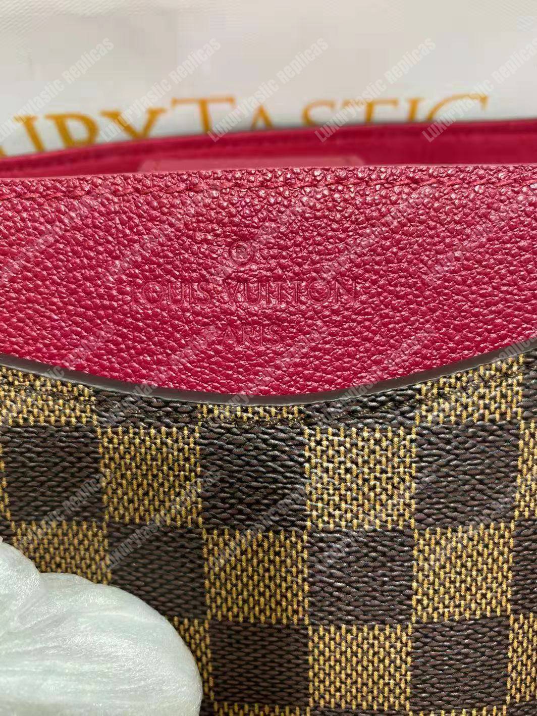 LV Riverside Damier Ebene Lie de Vin