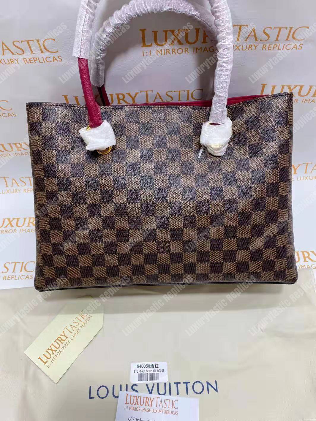 LV Riverside Damier Ebene Lie de Vin