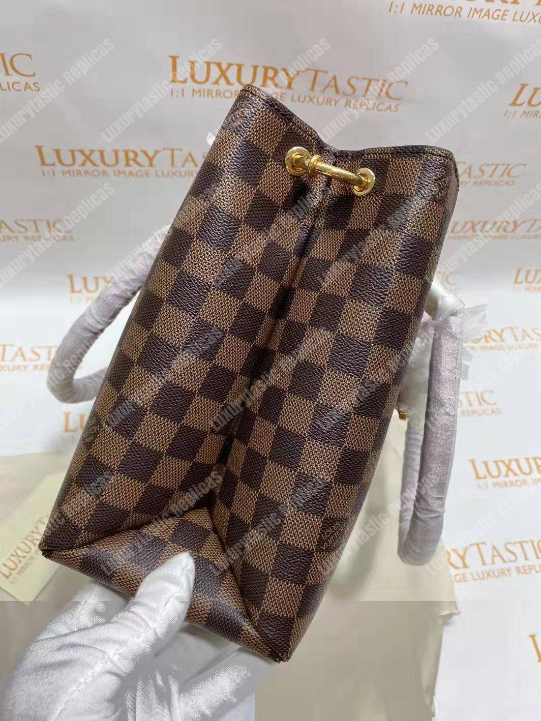 LV Riverside Damier Ebene Lie de Vin