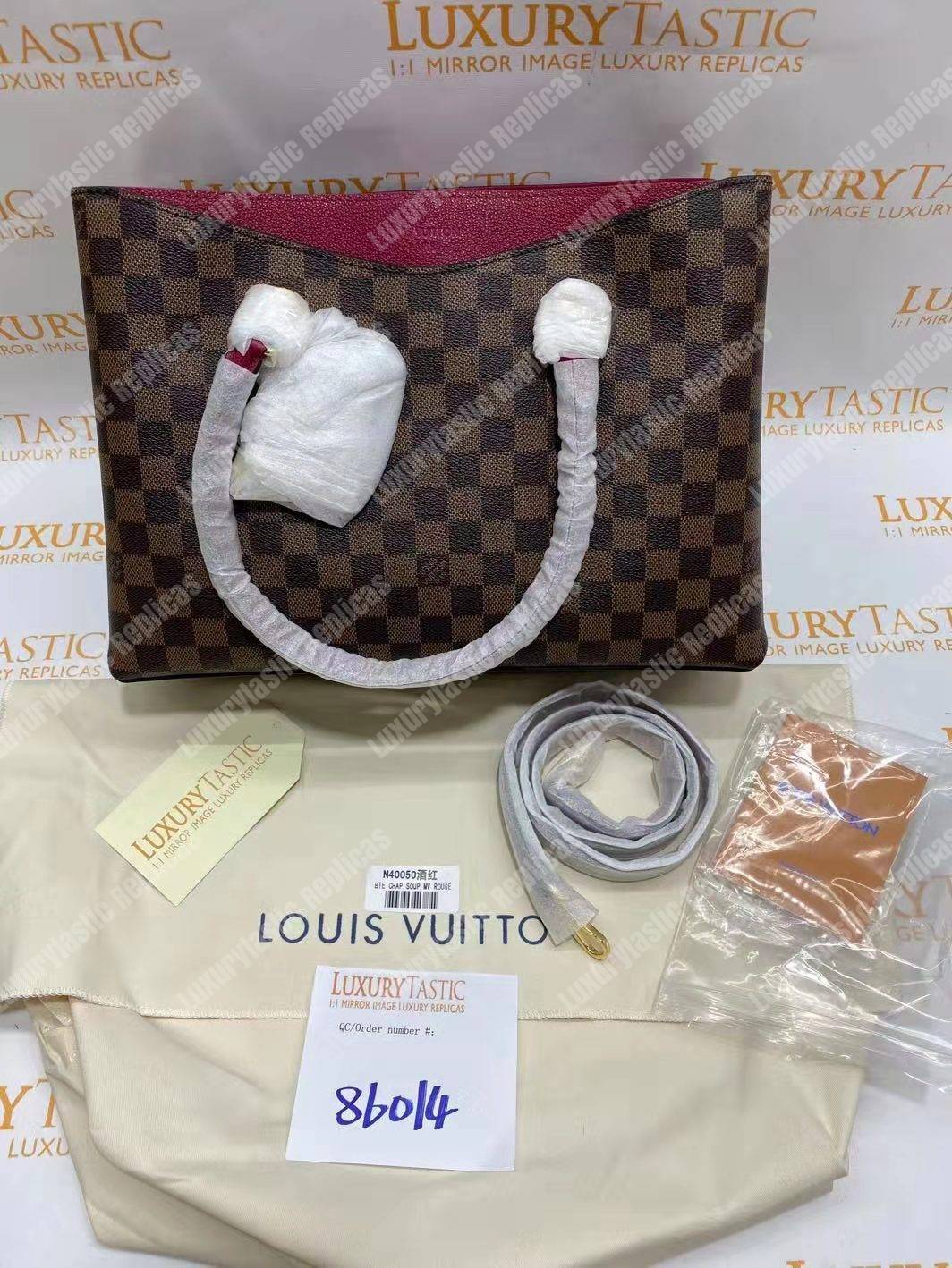 LV Riverside Damier Ebene Lie de Vin