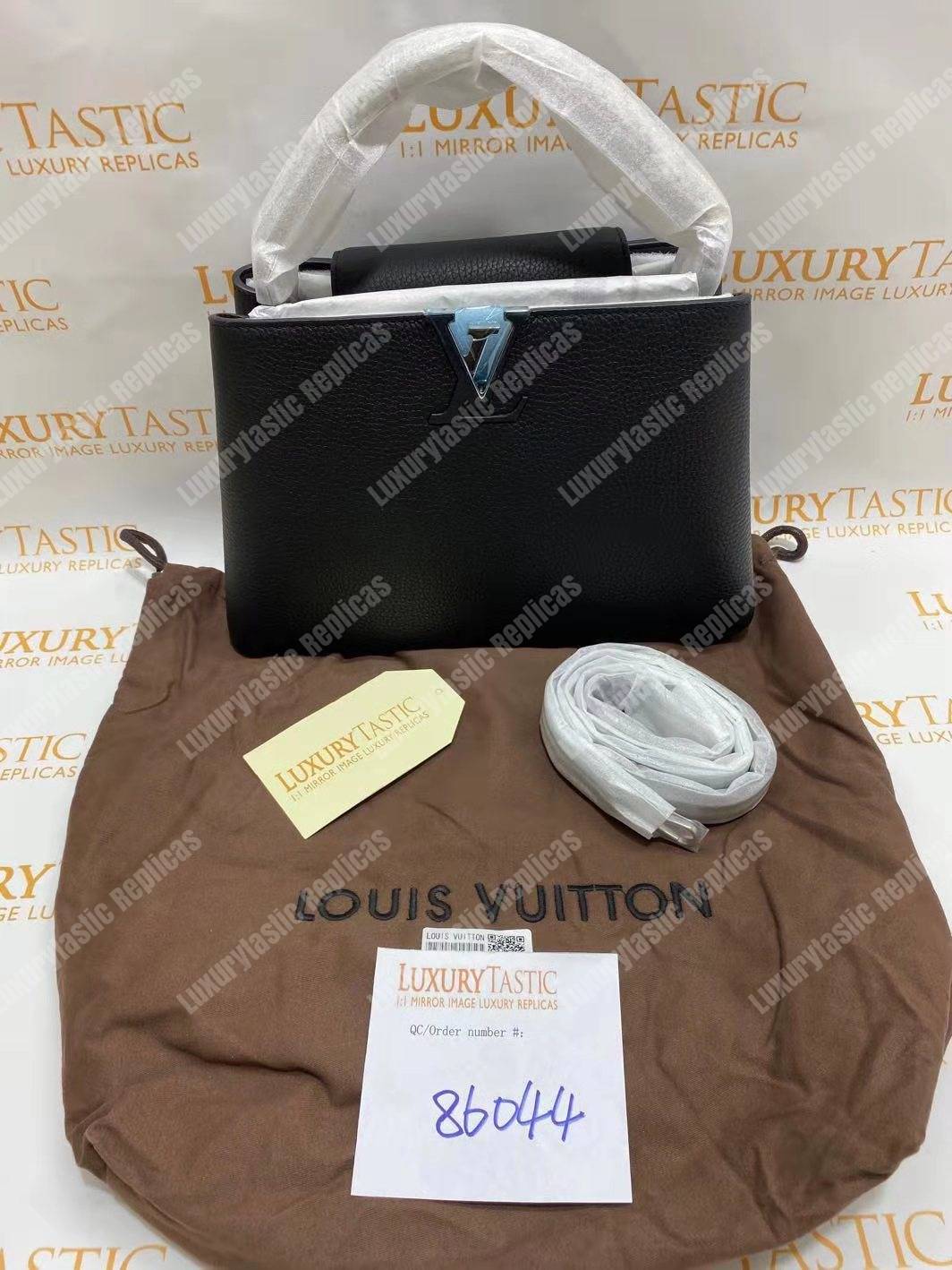LV Capucines PM Noir Python Leather Trim