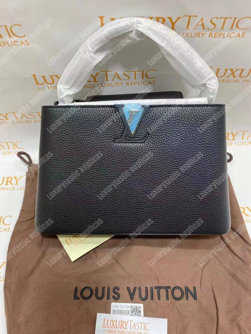 LV Capucines PM Noir Python Leather Trim