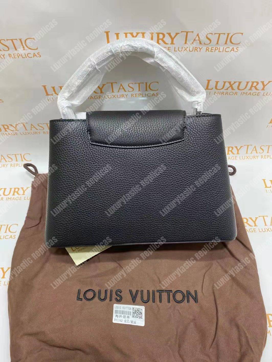 LV Capucines PM Noir Python Leather Trim
