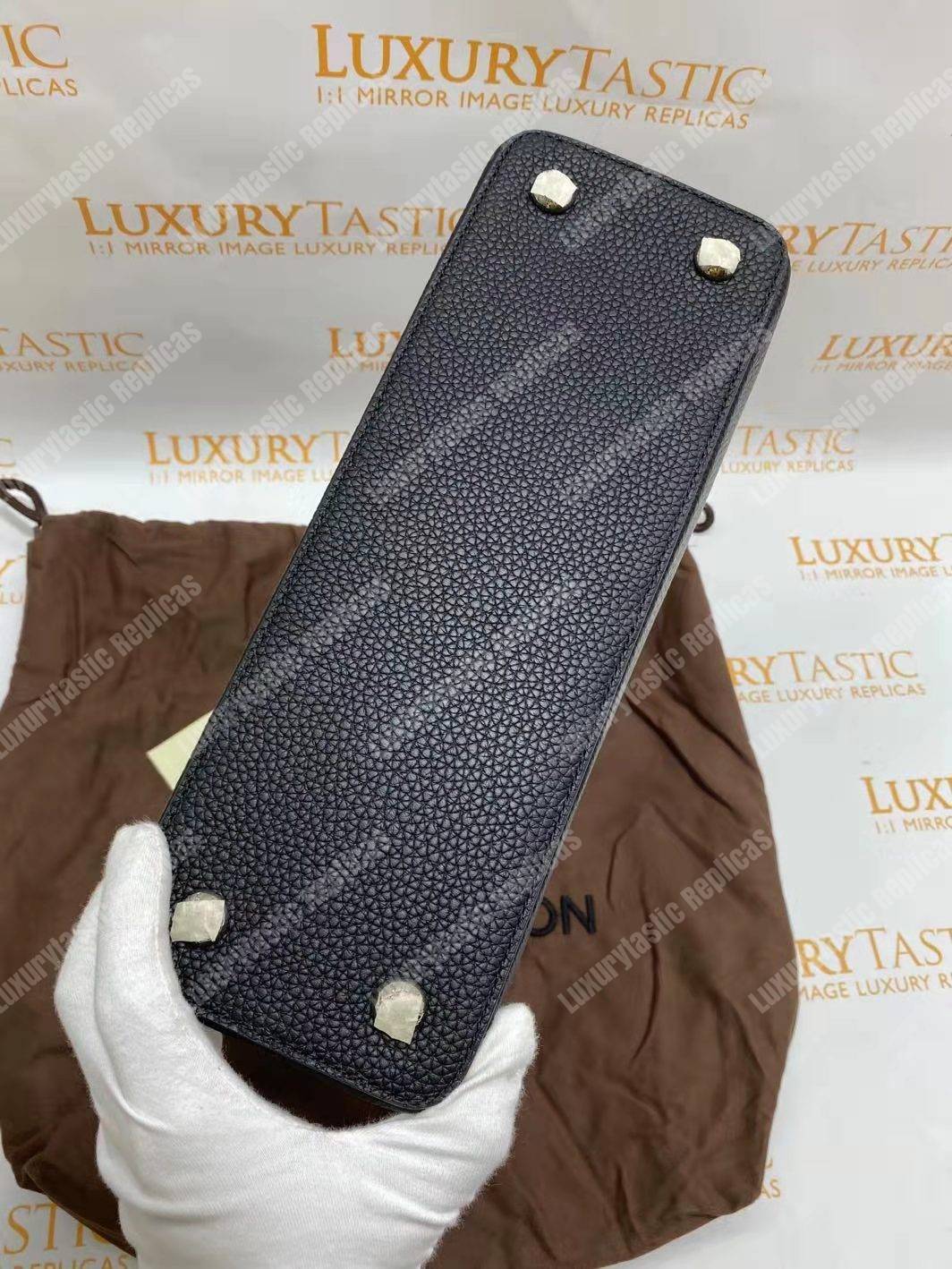 LV Capucines PM Noir Python Leather Trim