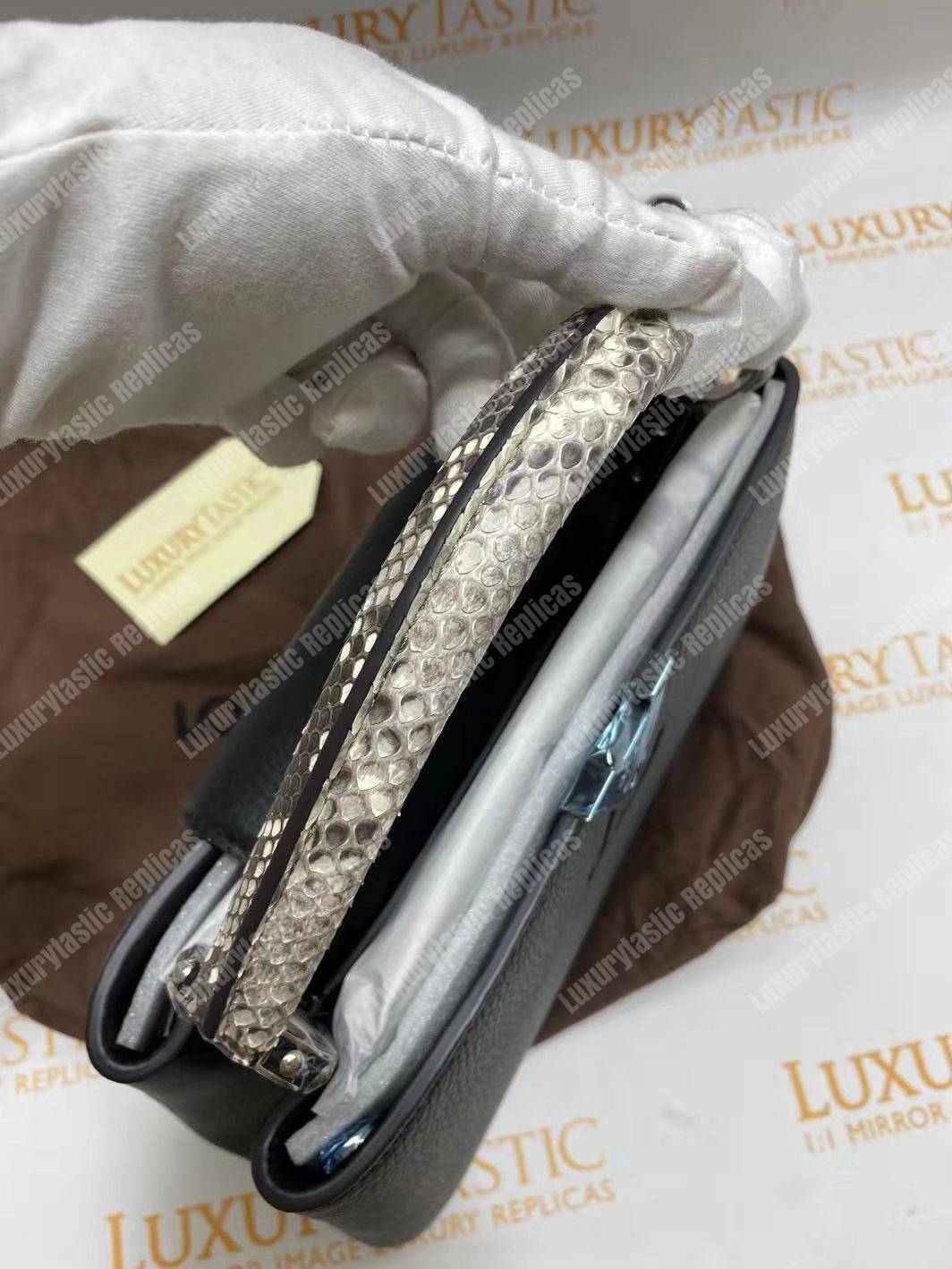 LV Capucines PM Noir Python Leather Trim