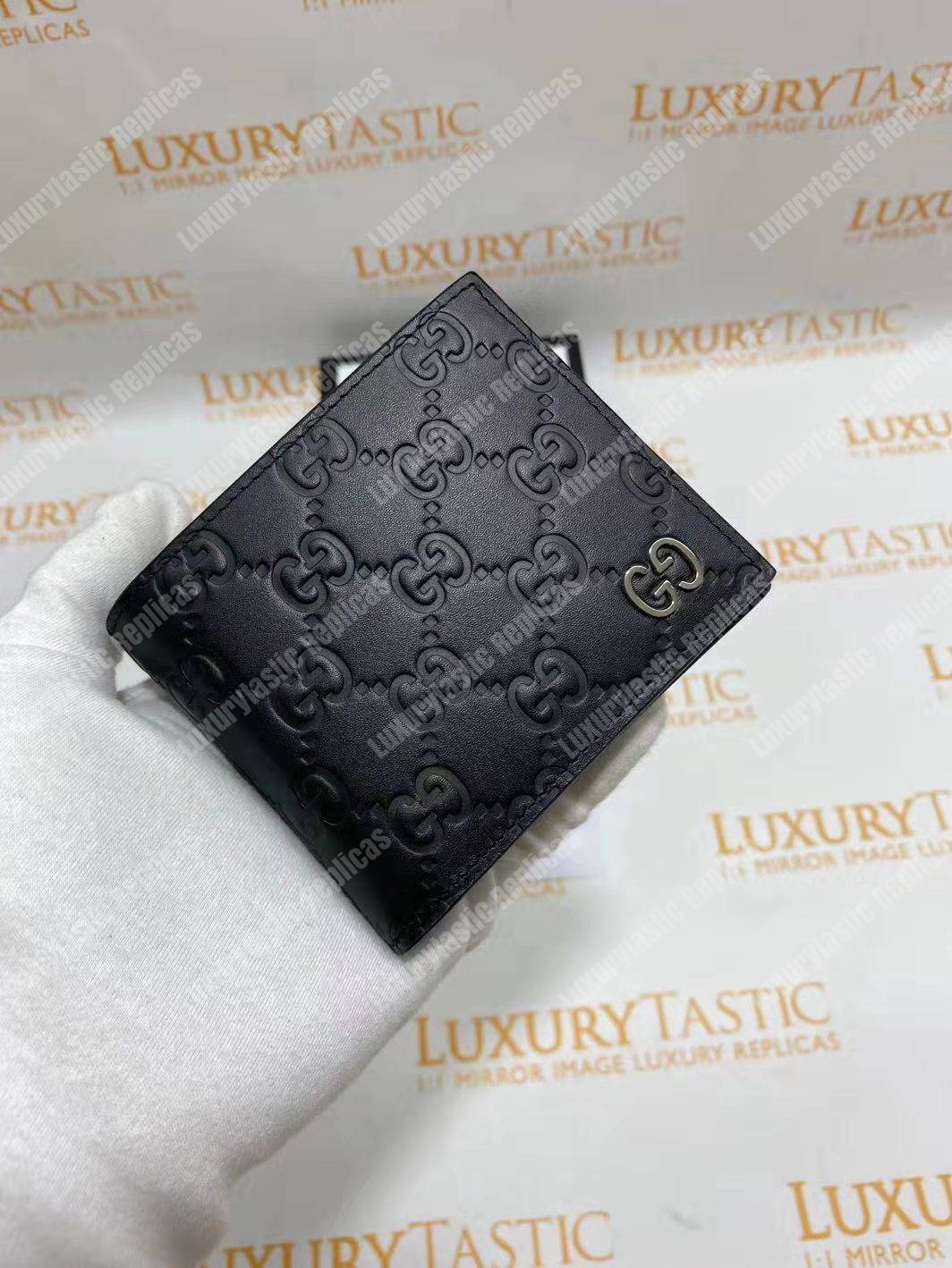 G*u*i signature wallet metal detail black