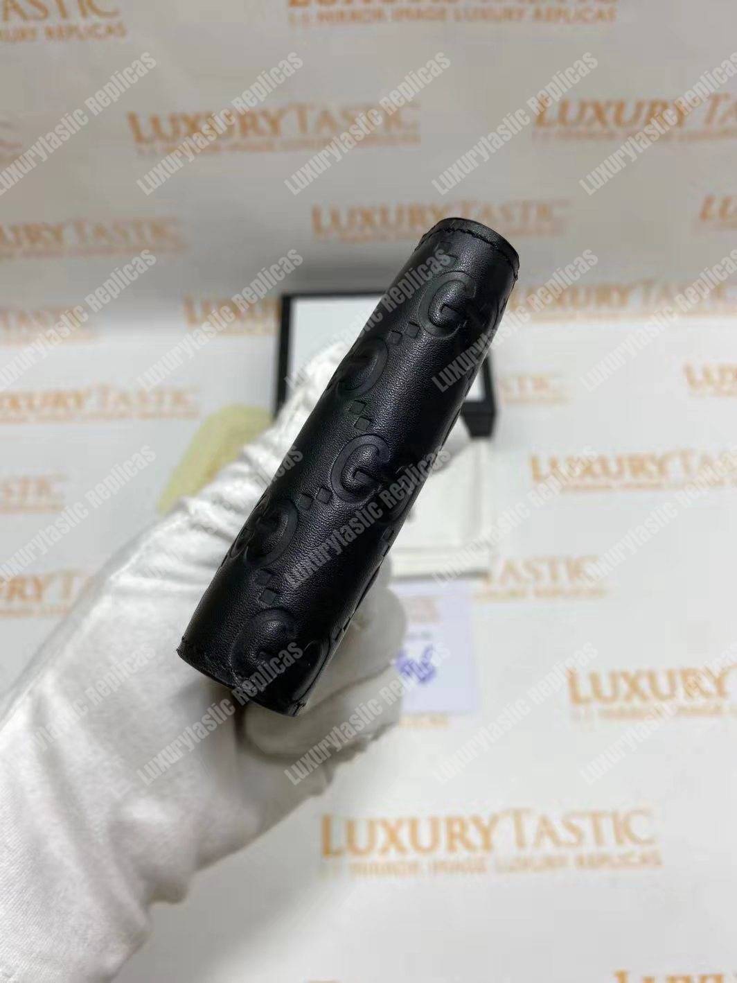 G*u*i signature wallet metal detail black