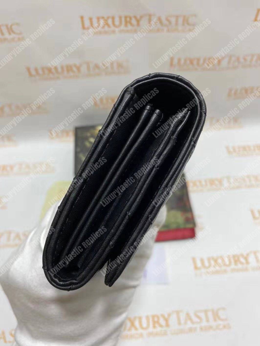 G*u*i gg marmont continental wallet with animal studs black