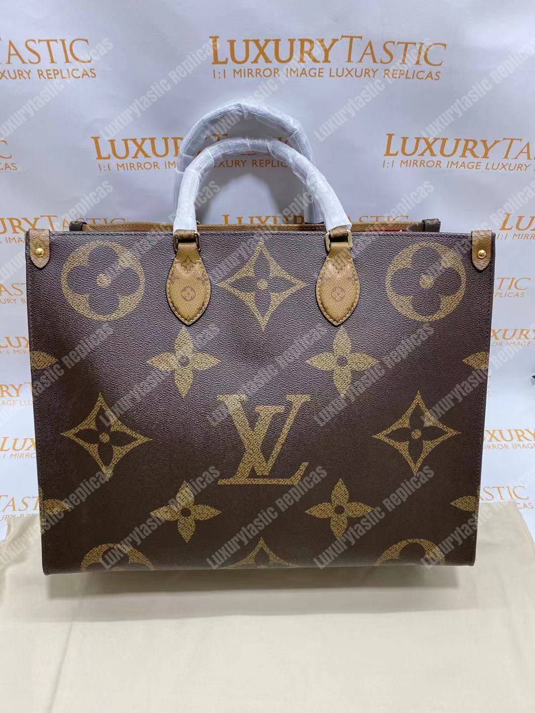 LV Onthego Monogram Canvas & Monogram Reverse Canvas GM
